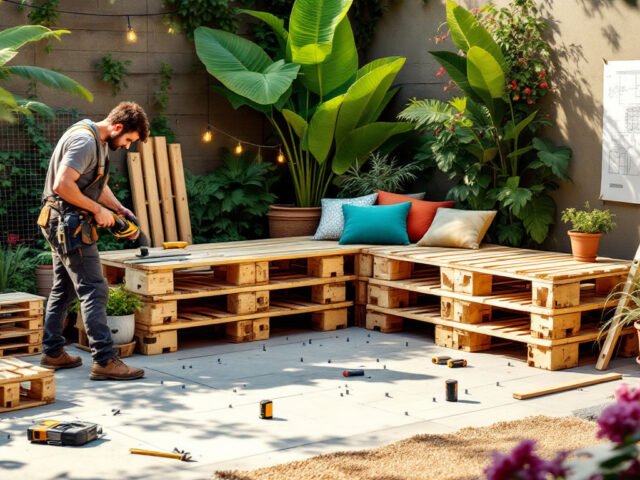 Comment construire une banquette d’angle pour terrasse en palettes : le guide complet
