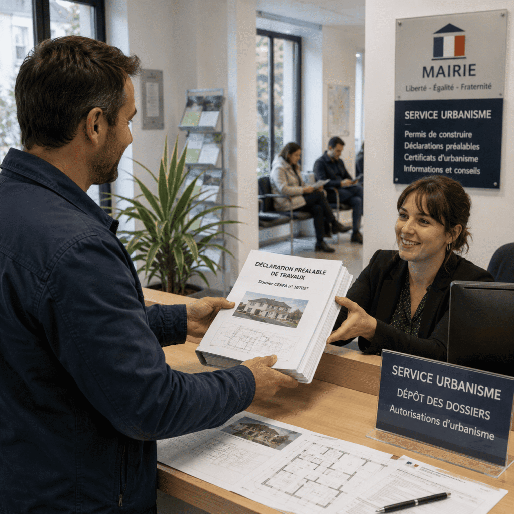 Dépôt d’un dossier de déclaration préalable de travaux en mairie