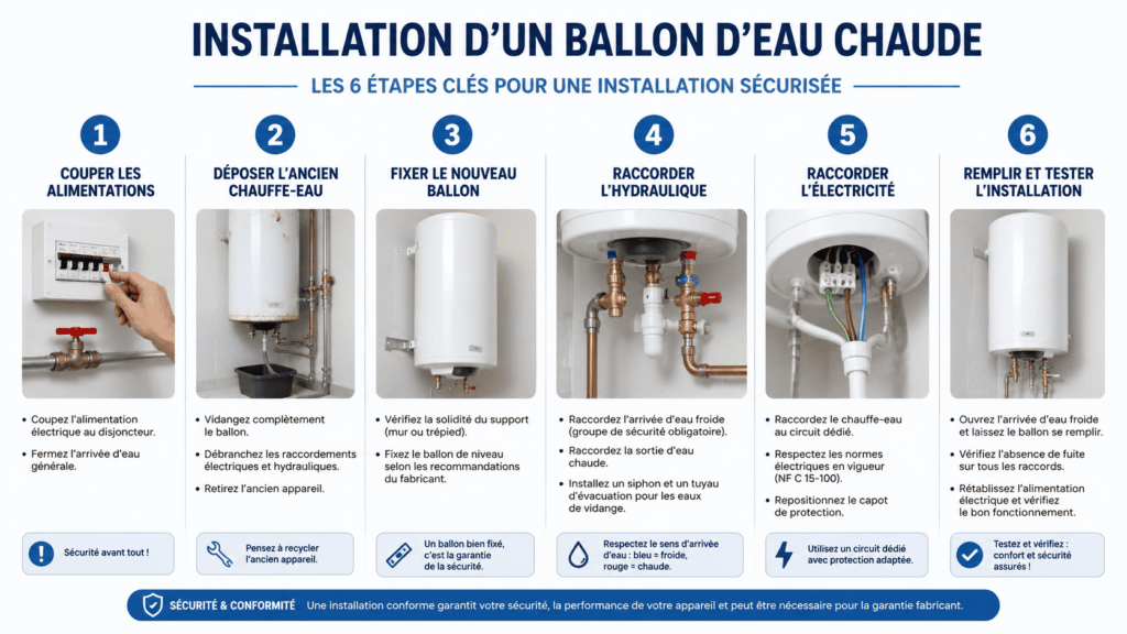 Etapes installation un ballon eau chaude (1)